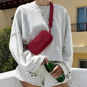 Sephora x Dagne Dover Mara Phone Sling Bag Red Maroon Neoprene NWOT